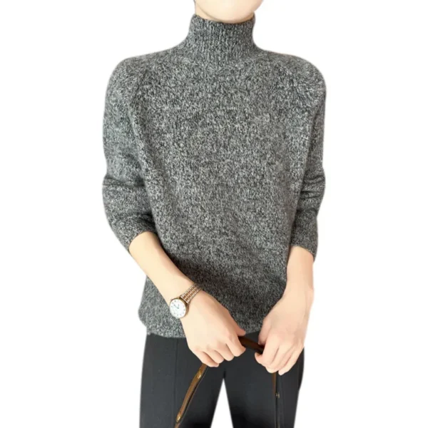 Pure Wool Knitwear round Neck Long Sleeve Women's Base Layer Shirt Soft Warm Lazy Style Autumn Winter New Arrival - Image 5